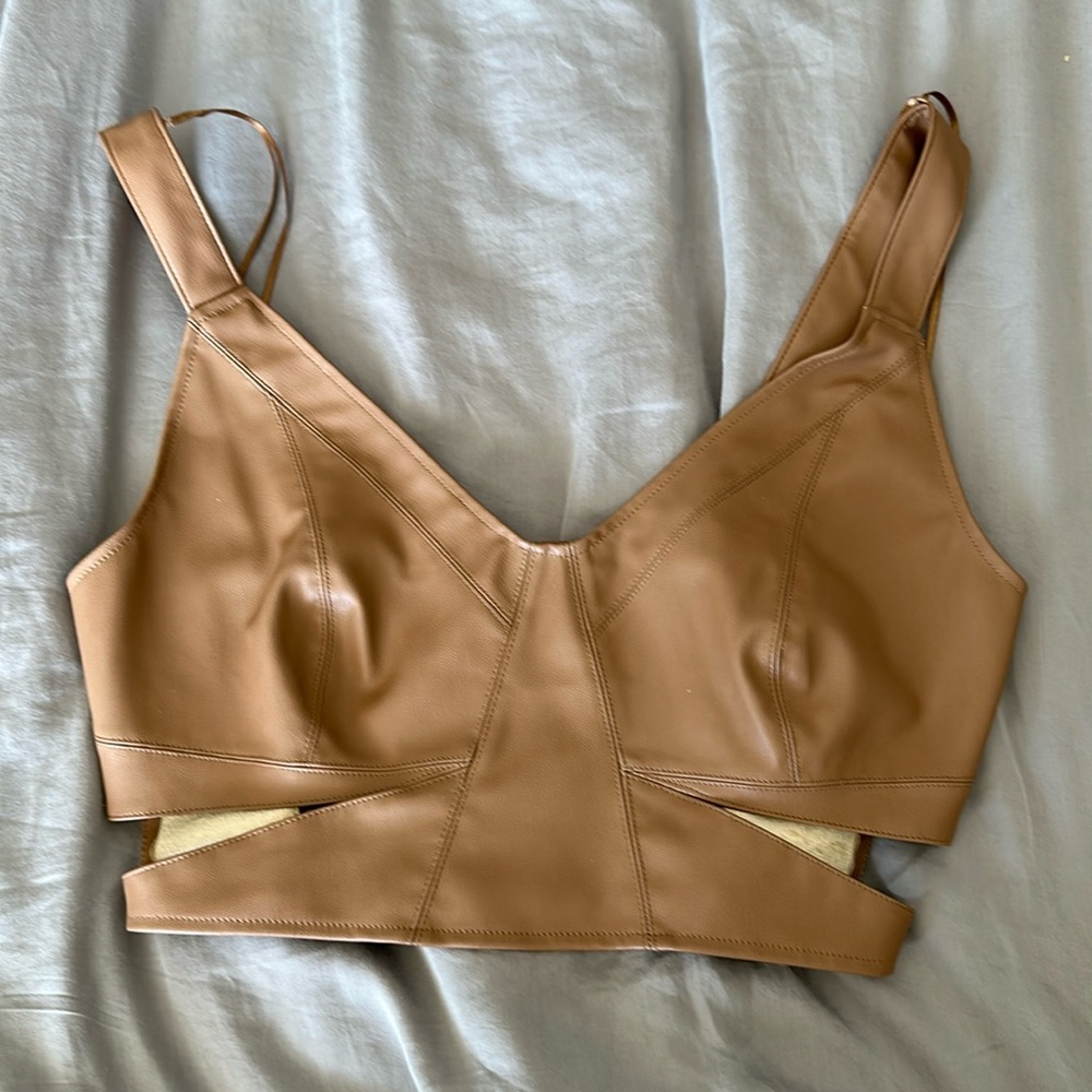 fake leather top